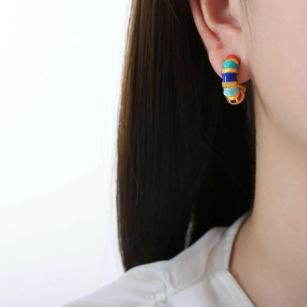 Elegant titanium hoop earrings - Love Salve